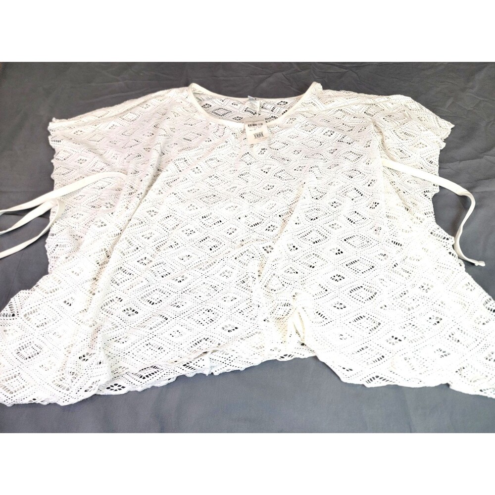 Becca by Rebecca Virtue White Crochet Lace Cover Up Top XS Nordstrom NWT Boho - Picture 5 of 9